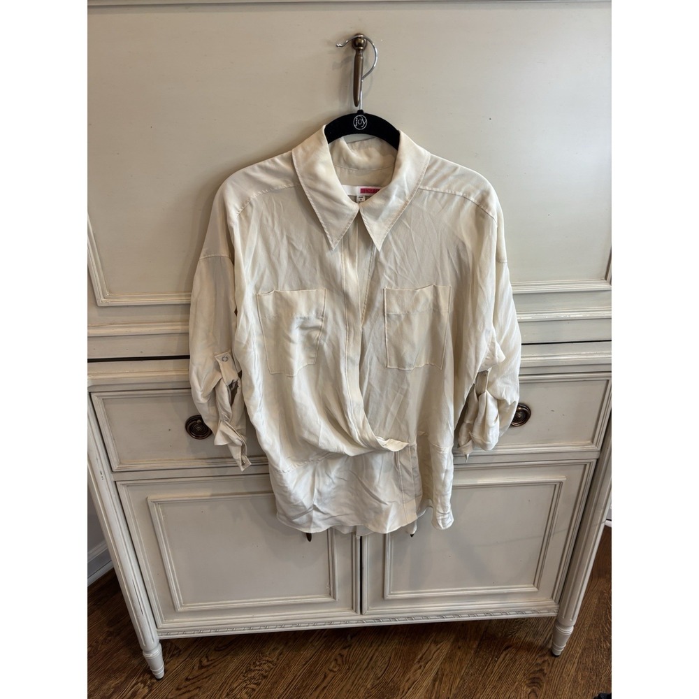 Tracy Reese Silk Beige Blouse Small Versatile Neckline Lightweight
